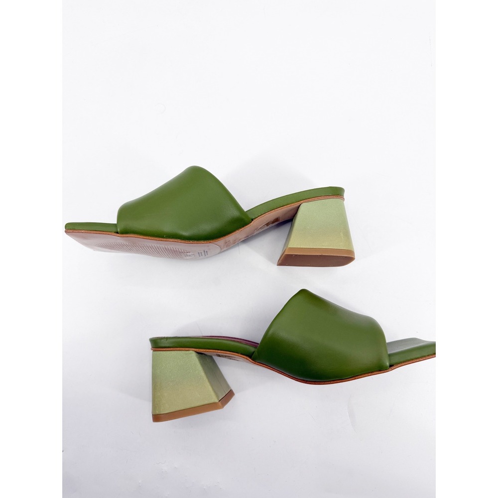 Alohas Degrade Evergreen Ombre Leather Block Heel Mules Sandals 36 6 NWOT - Picture 5 of 10